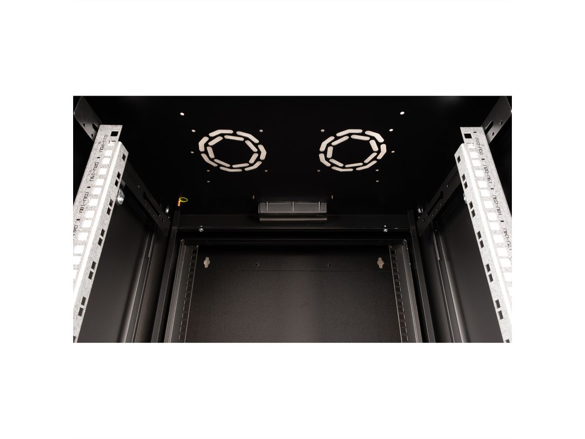 ROLINE 19-Zoll Wandgehäuse Pro 20 HE, 600x600 BxT zweiteilig schwenkbar schwarz