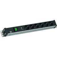 BACHMANN 19" 1,5HE 6xCEE7/3 1xSchalter 1xSPD-Plus 2,0m CEE7/7