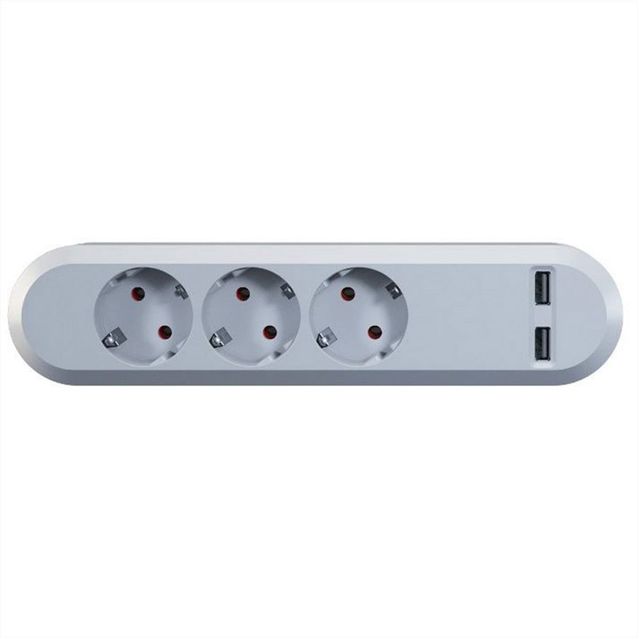 BACHMANN SMART Steckdosenleiste 3x Schutzkontakt, 2x USB Charger 5VDC 3,1 A, weiß