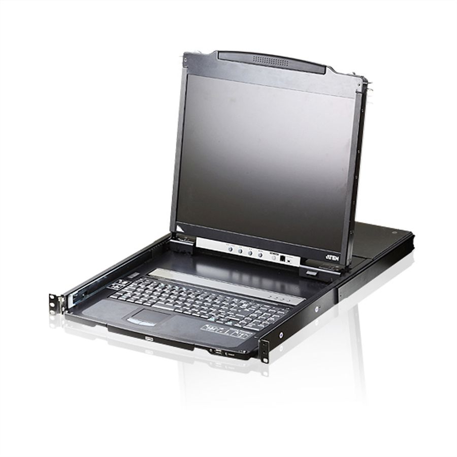 ATEN CL5800N KVM-Konsole, 48cm LCD, VGA, PS/2-USB, Peripheral Port, FR-Layout