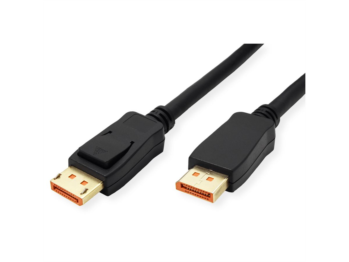 ROLINE DisplayPort Kabel, v2.1, 16K, DP ST - ST, schwarz, 2 m