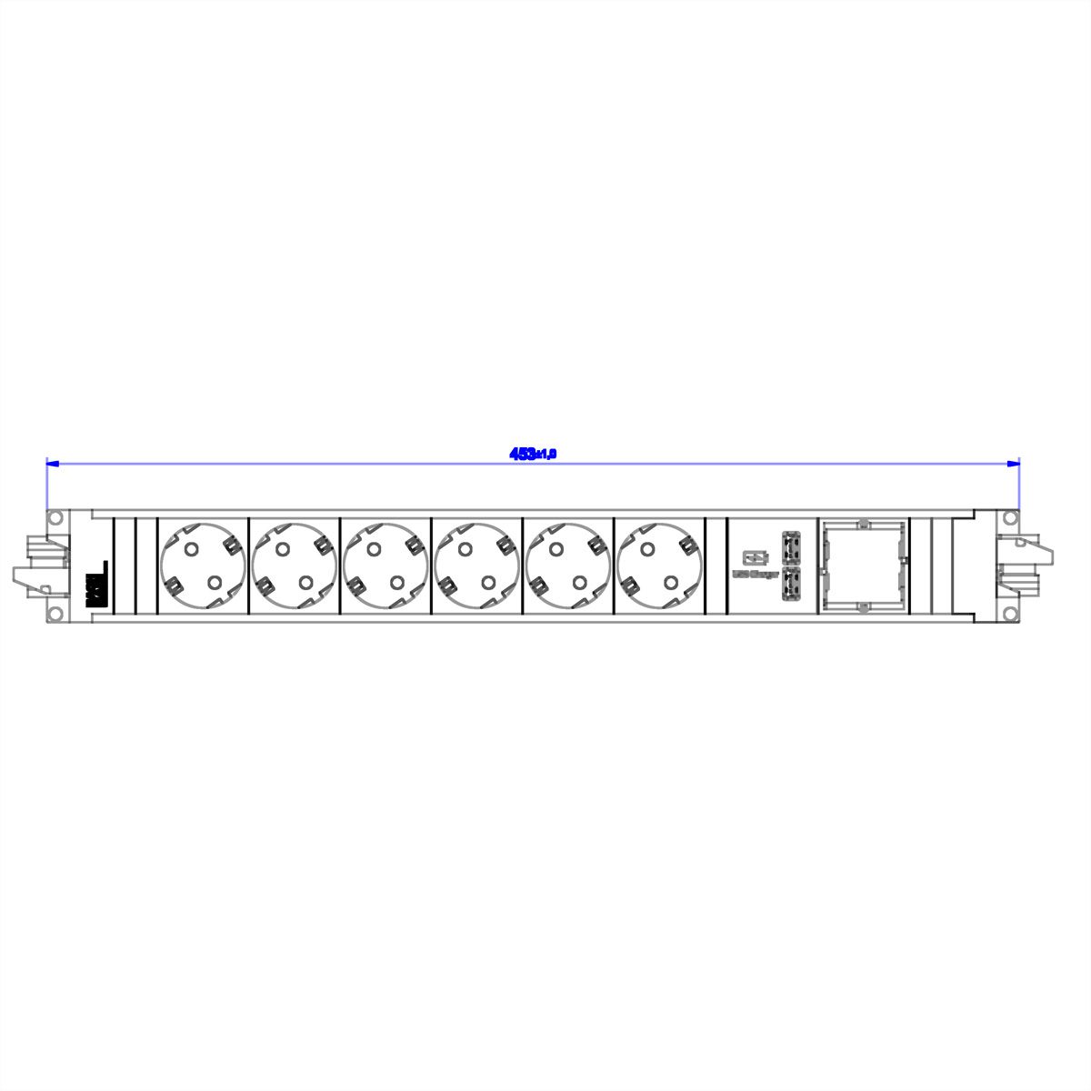 BACHMANN STEP ALU 6x Schutzkontakt 1x USB-Charger 1xABD