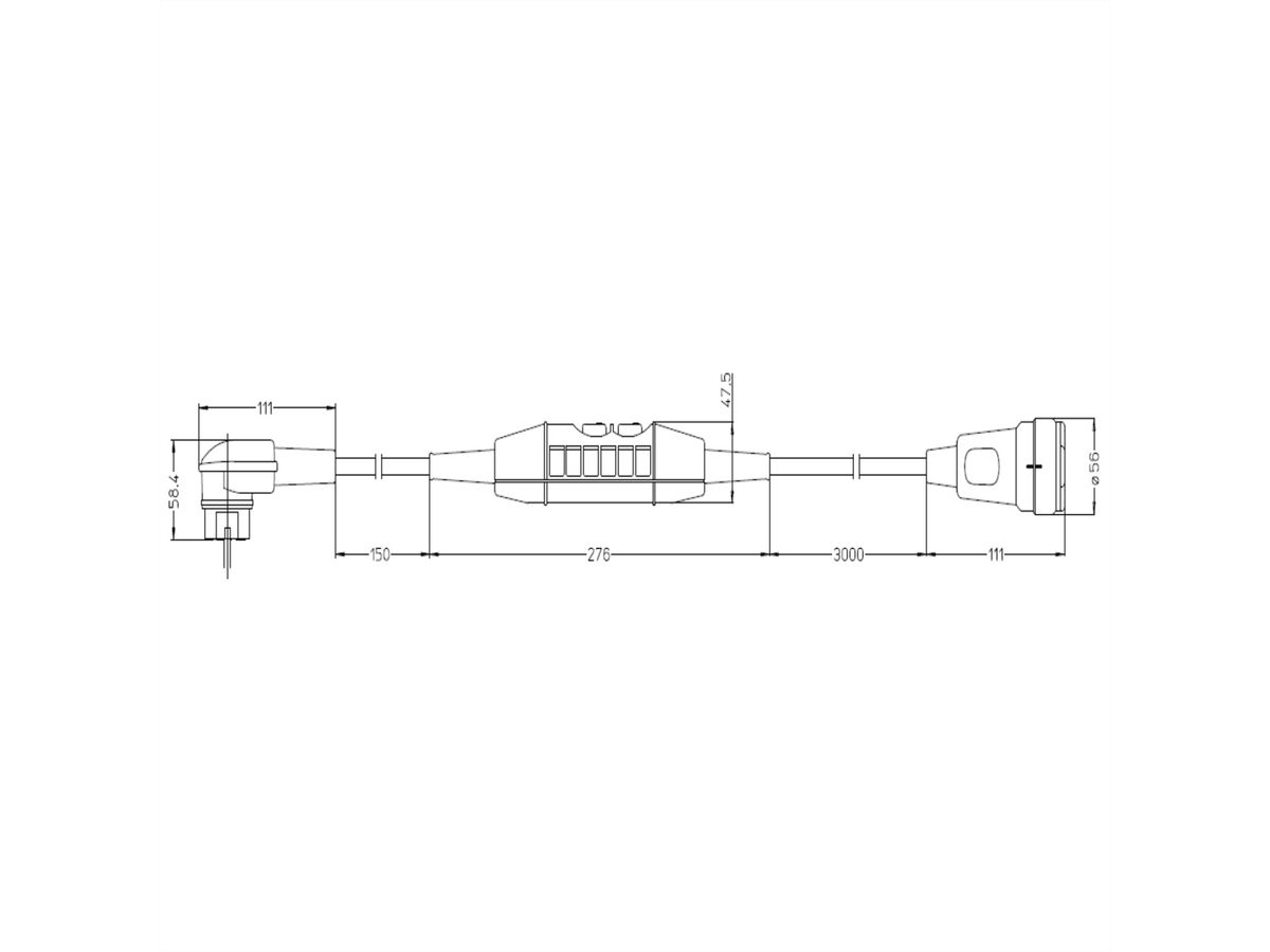 BACHMANN PRCD-S Lg: 3,15m 230V 16A 30mA, Schutzkontaktverlängerung H07RN-F 3G1,5mm