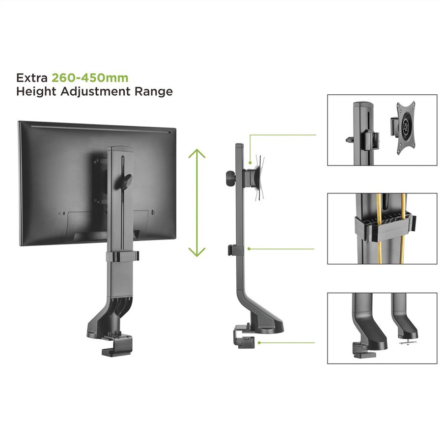 VALUE LCD-Monitorhalterung, geringer Platzbedarf, 17-32 Zoll, bis 8 kg