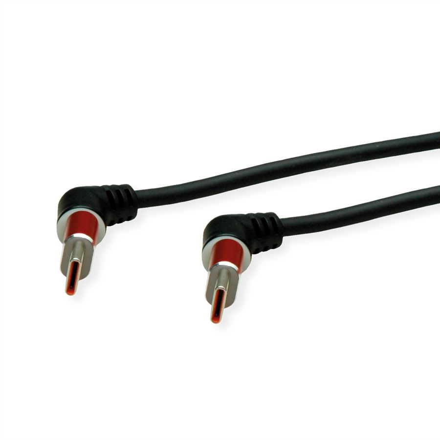 ROLINE USB 2.0 Kabel, Typ-C - Typ-C, ST/ST, 360° Rotation, schwarz / rot, 1 m