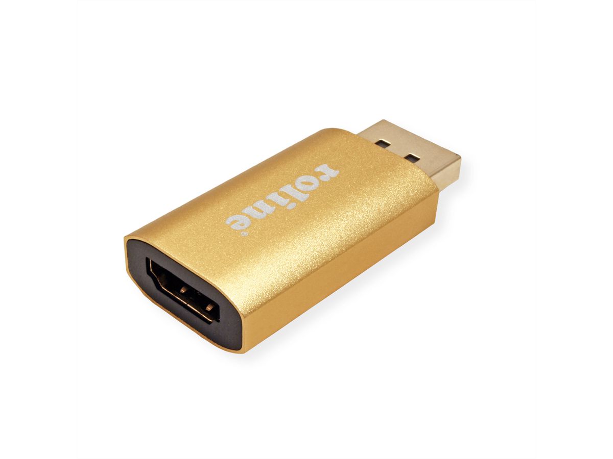 ROLINE GOLD 4K DisplayPort-HDMI Adapter, v1.2, DP ST - HDMI BU, Aktiv