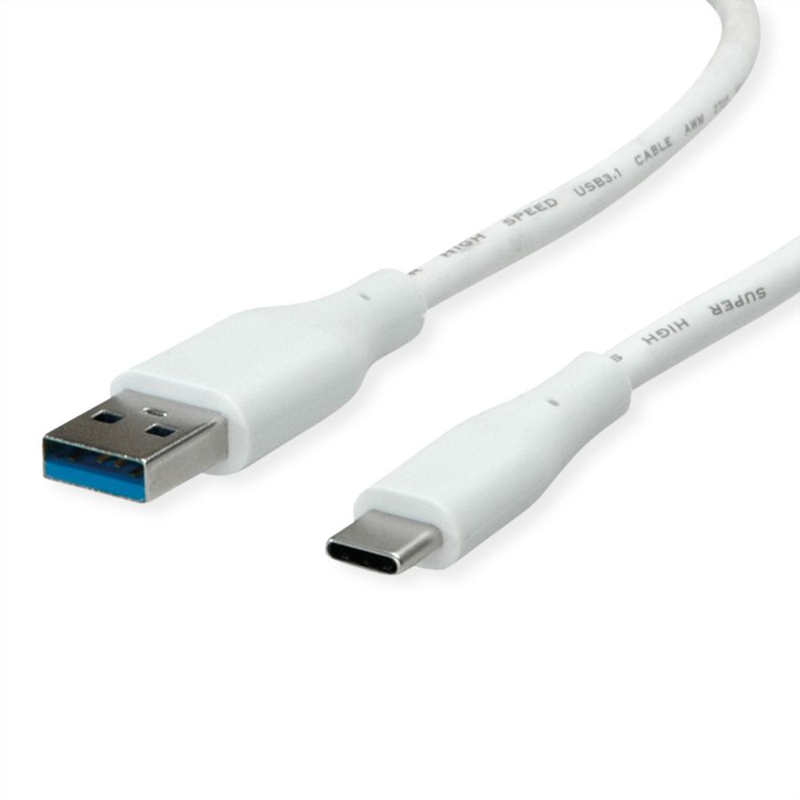 VALUE USB 3.2 Gen 1 Kabel, Typ-A-C, ST/ST, weiß, 3 m