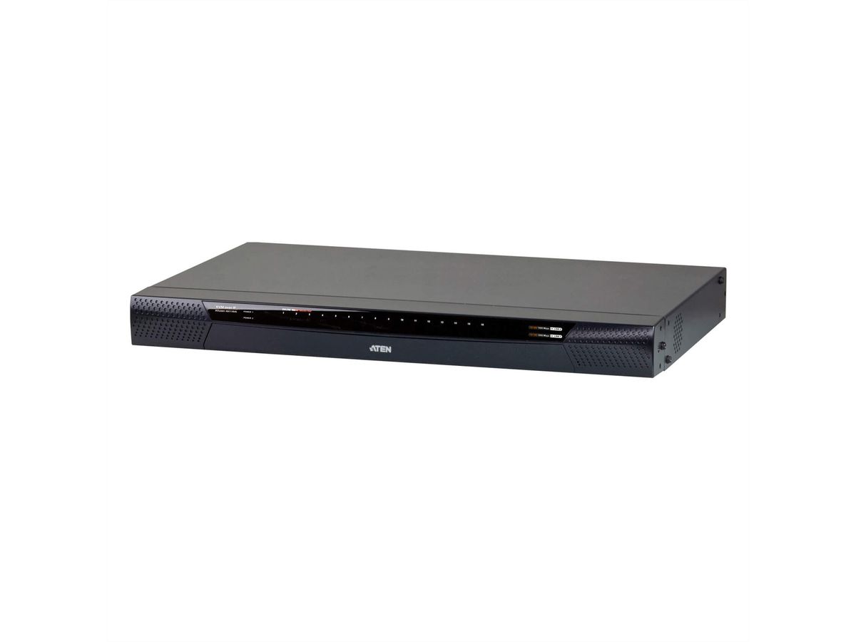 ATEN KN1116VA KVM over-IP-Switch, 16 Ports, 2 Bussysteme, für Kat. 5e/6, mit Tonübertragung und virtuellen Datenträgern