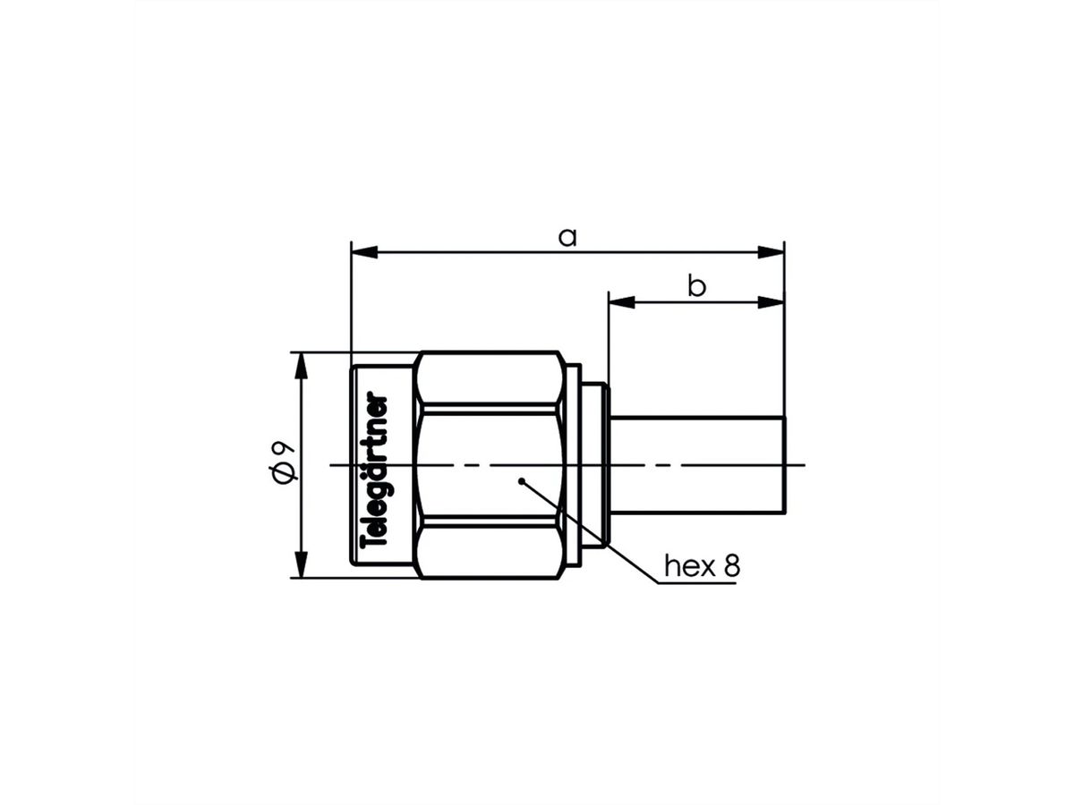 TELEGÄRTNER SMA-Crimpstecker, für RG-58C/U, Löt-/Crimpanschluss, vergoldet