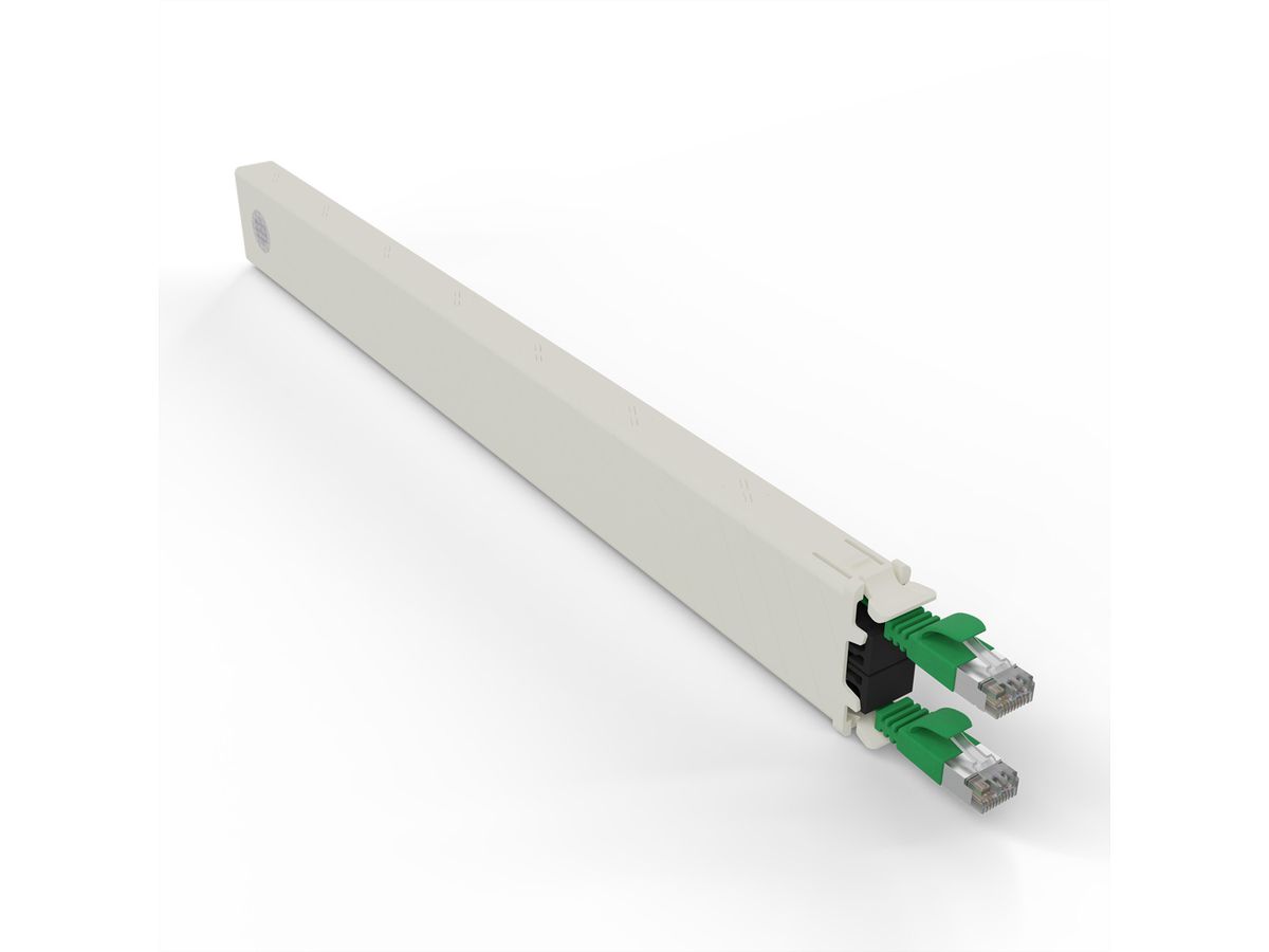 patchbox.one Kassette 8RU STP grün Cat.6a 0,8m