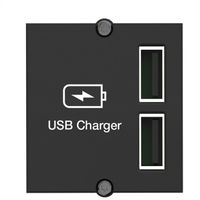 BACHMANN USB A/A 15W Doppelcharger , 2x Typ A 5V/2,4A GST18, schwarz, 0,2 m