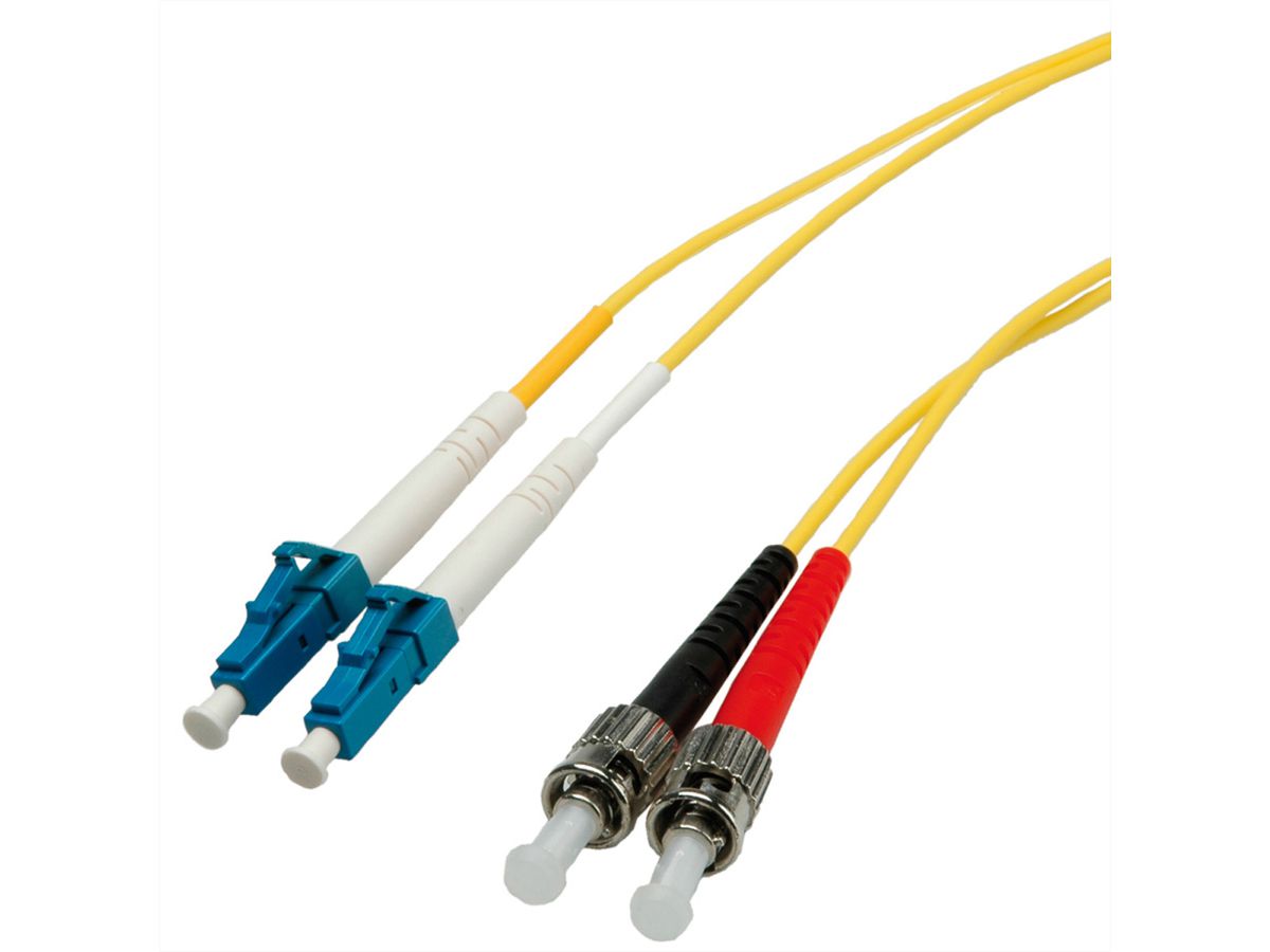 Quality LWL-Kabel Single Mode E9/125µm OS2, LC/ST, gelb, 5 m