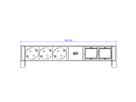 BACHMANN DESK2 3xCEE7/3 2xCM Strom 0,2m GST18 RAL9005