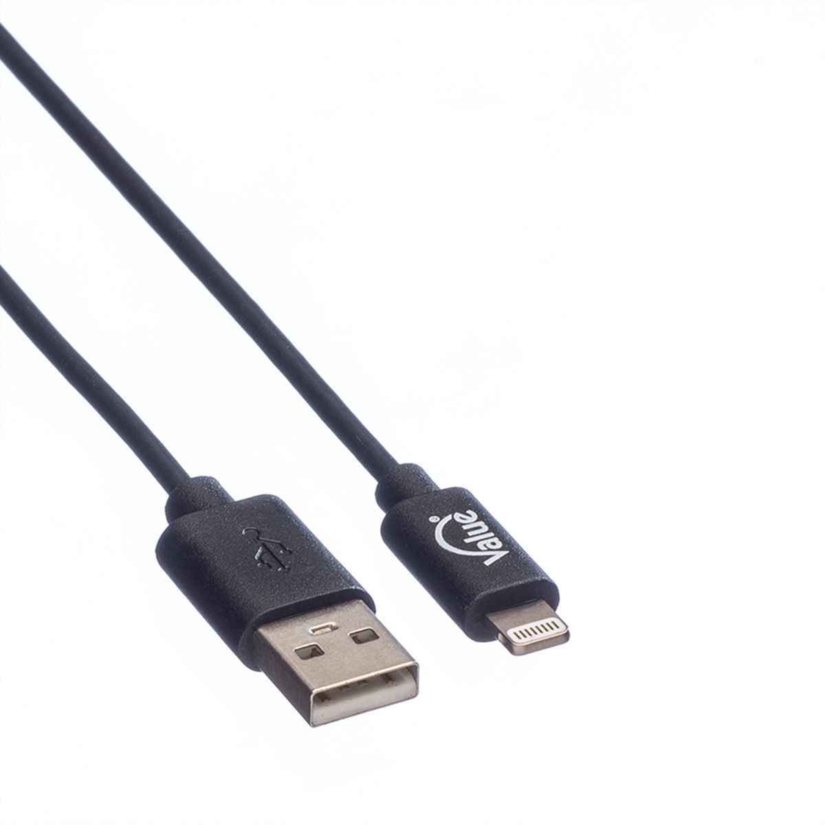 VALUE USB 2.0 Sync- & Ladekabel mit 8pin-Anschluss, 0,15 m