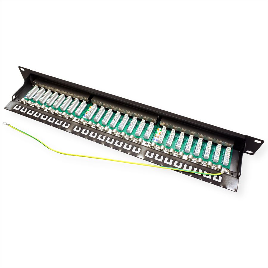 VALUE Cat.6A (Class EA) 19-Zoll-Patchpanel, 24 P, geschirmt, schwarz