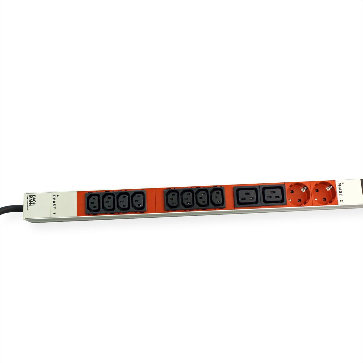 BACHMANN IT PDU ALU 1HE 24x C13 6x C19 CEE 3x16A rot
