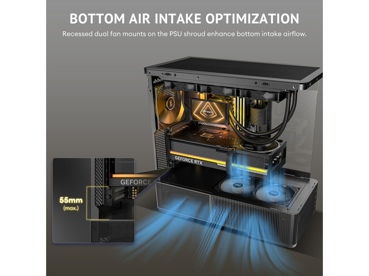 ANTEC Constellation C6 Curve Air PC Gehäuse ATX Midi Tower, schwarz