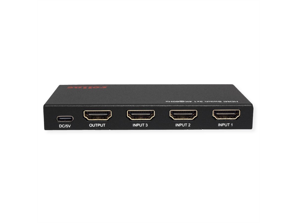 ROLINE 4K HDMI Switch, 3-fach, mit Fernbedienung