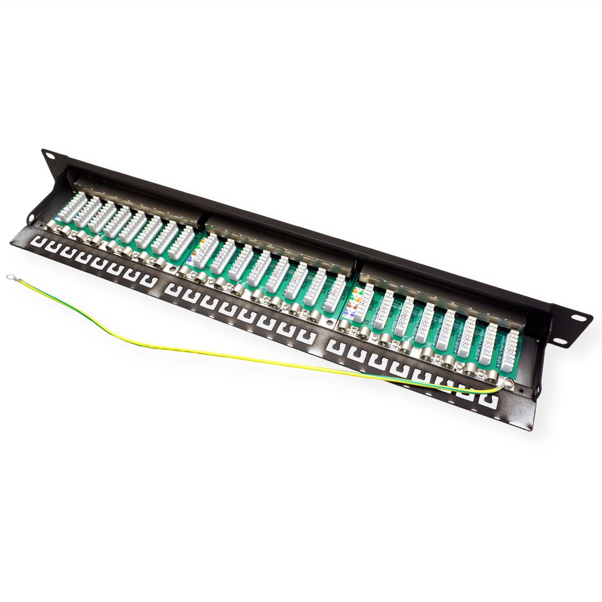 VALUE Cat.6A (Class EA) 19-Zoll-Patchpanel, 24 P, geschirmt, schwarz