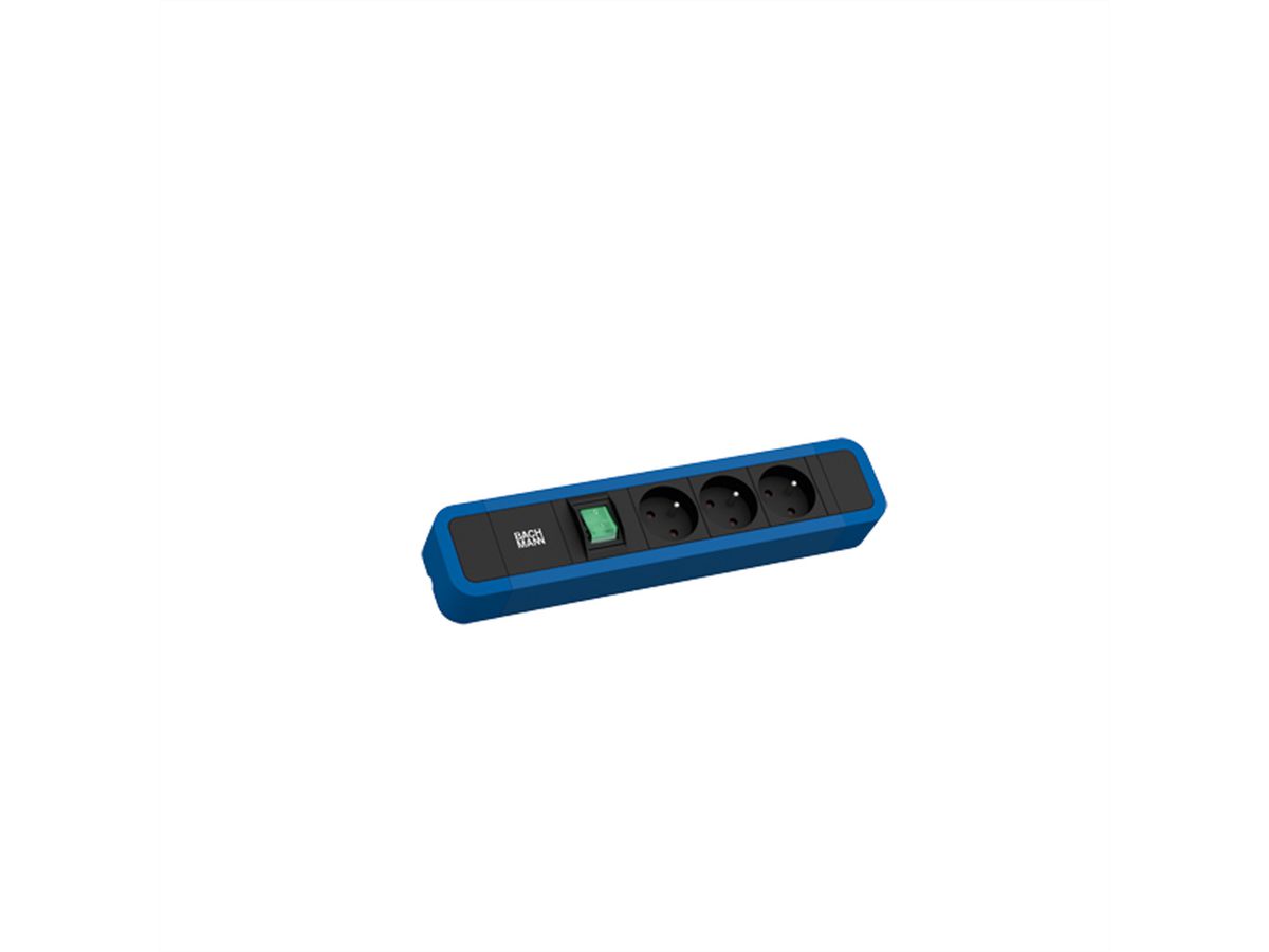 BACHMANN PRIMO 2 3xUTE 1xSchalter 2,0m CEE7/7 RAL5010
