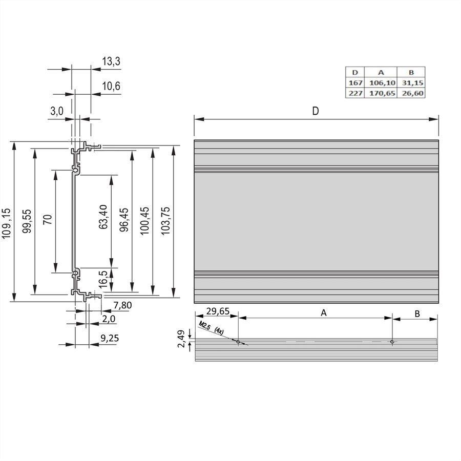 SCHROFF KAS SEITENWAND S 3HE 227T