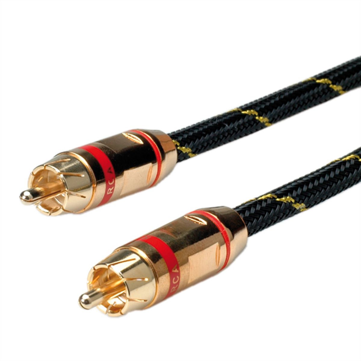ROLINE GOLD Cinch-Verbindungskabel simplex ST/ST, Rot, 2,5 m