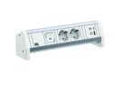 BACHMANN DESK 2xCEE7/3 1xSchalter 1xUSB A/C 22W GST18 RAL9010