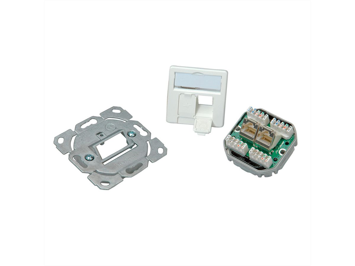 TELEGÄRTNER Dose AMJ45 UP/50 2x RJ-45 Kat.5e (Class D), alpinweiss