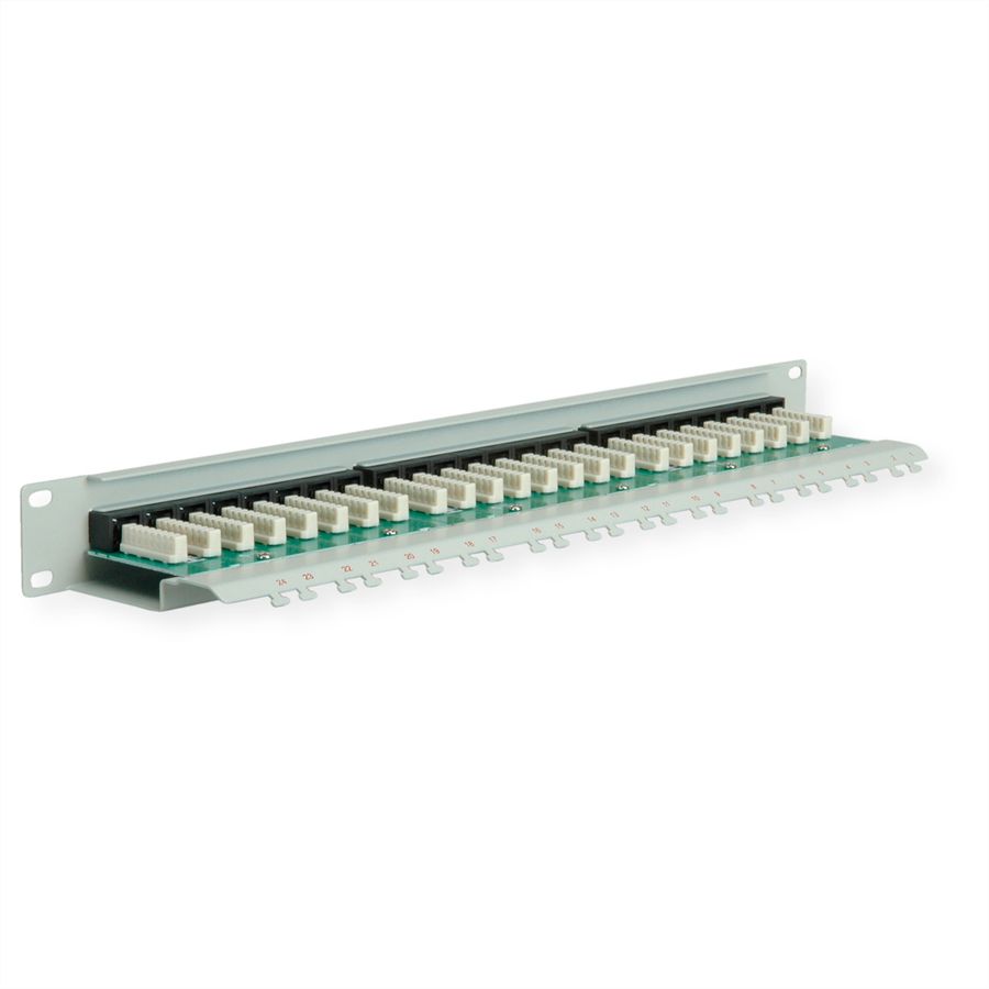ROLINE Cat.6 (Class E) 19-Zoll-Patchpanel, 24P, ungeschirmt, grau