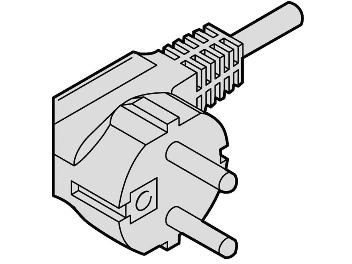 SCHROFF Netzanschlussltg., Schutzkontakt/UTE-KABEL BK 3G1 2500 Schutzkontakt C13