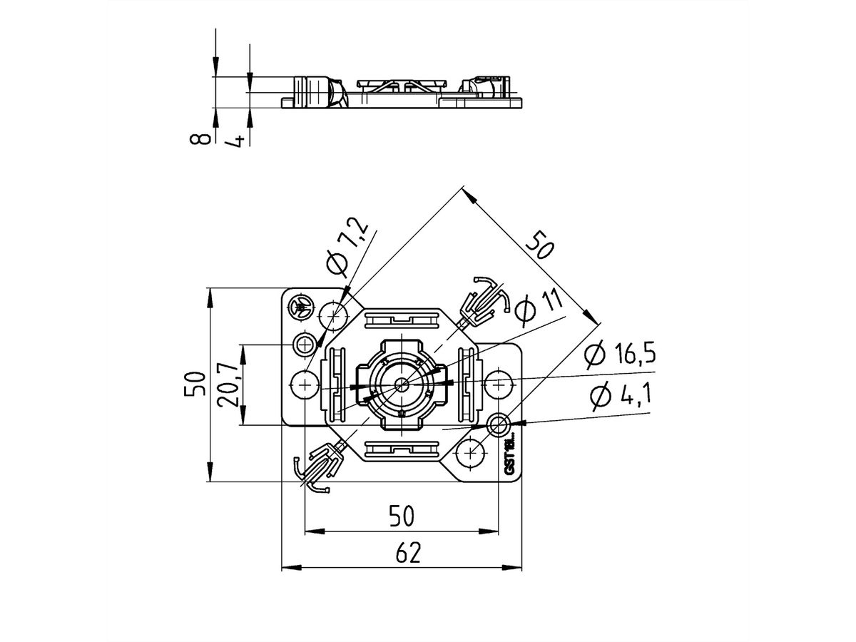 BACHMANN Tragplatte für GST18 Verteiler