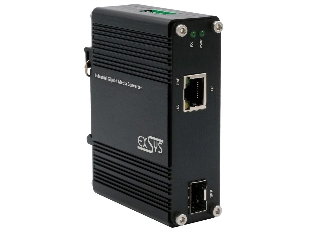 EXSYS EX-60340 Industrial Media Konverter 60W SFP -40°C bis +75°C