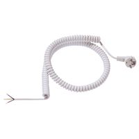 BACHMANN Wendelleitung 0,5-2m weiss, H05VV-F 3G1,5mm² AEH/CEE7/7