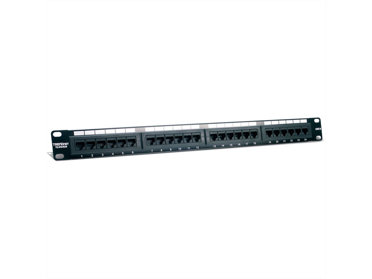 TRENDnet TC-P24C6 Patch Panel, 24-port Cat6 Unshielded