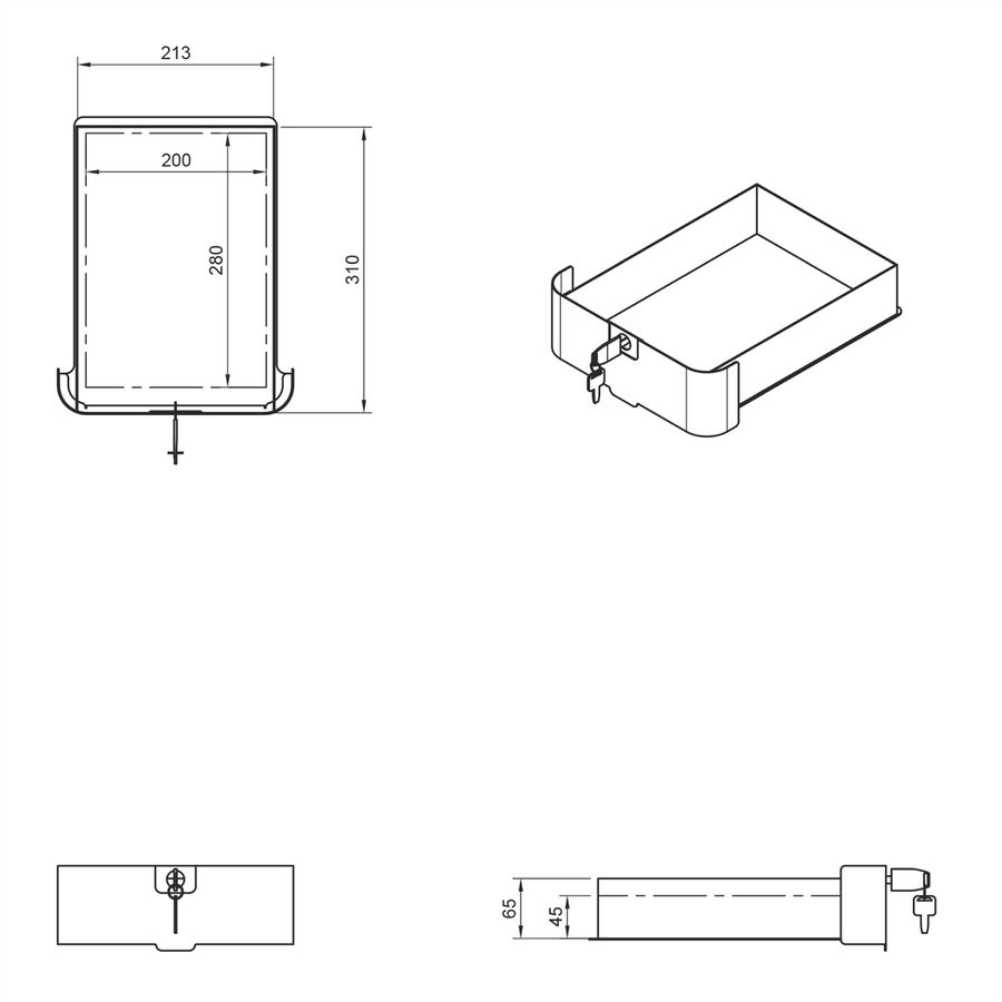 DATAFLEX Bento® desktop locker, 500, weiß