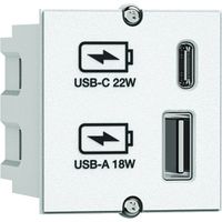BACHMANN Custom Modul USB Charger Typ A & C 22W, Quickcharge, weiß