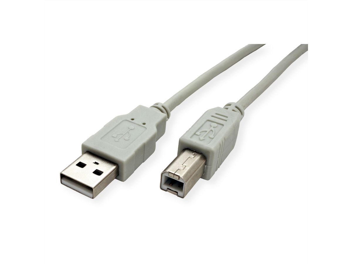 STANDARD USB 2.0 Kabel, Typ A-B, beige, 3 m