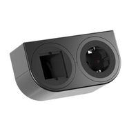 BACHMANN PIX HOLDER DOUBLE, 1x CEE7/3, 1x CM, ISV, schwarz, 0,2 m