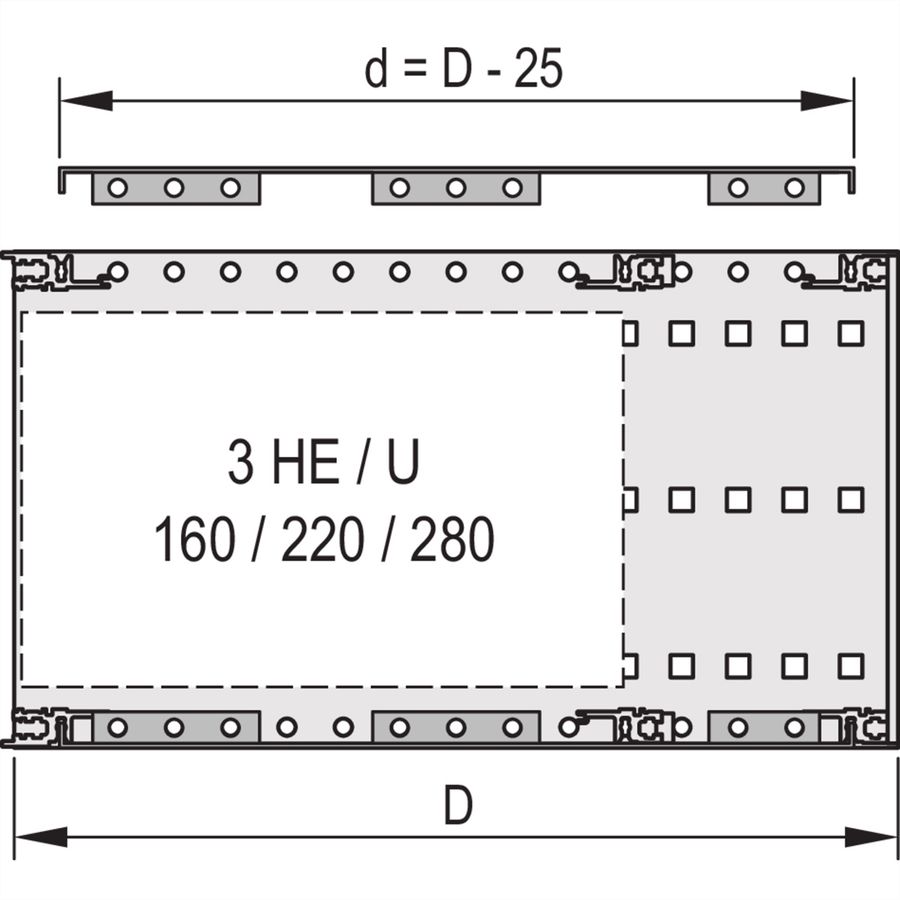 SCHROFF Abdeckblech für Anschraubung an die Seitenwand - ABDECKBLECH EMC 63TE 235T 2ST