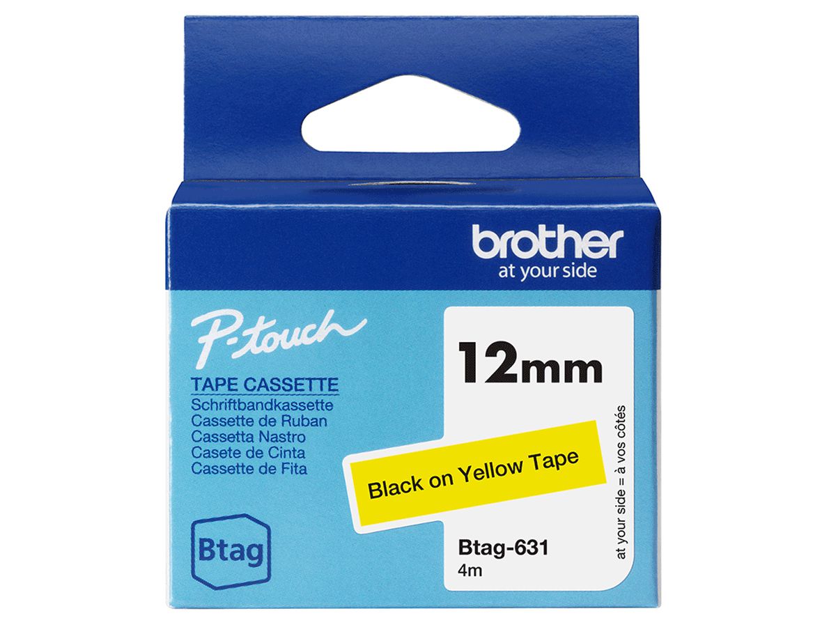 Brother BTAG-631 Etiketten erstellendes Band Schwarz auf gelb