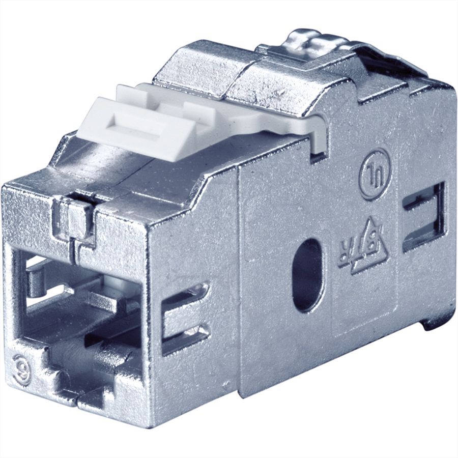 BACHMANN Keystone CAT6 Klasse Ea STP Kupplung RJ45 geschirmt 10GBit, silberfarben