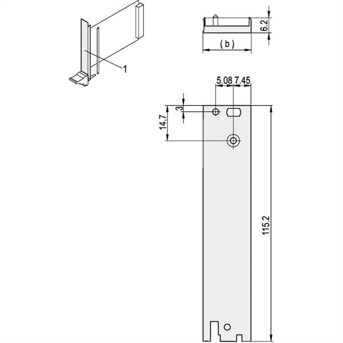 SCHROFF Frontplatte für 3-HE-Rear-I/O - RUECKPROFIL I/O 3HE 12TE