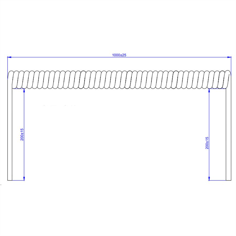 BACHMANN Wendelleitung 1m-4m,ws,0,2m gerade, CS-YMH11Y-J 5x1,5mm²  geschn.unverp.