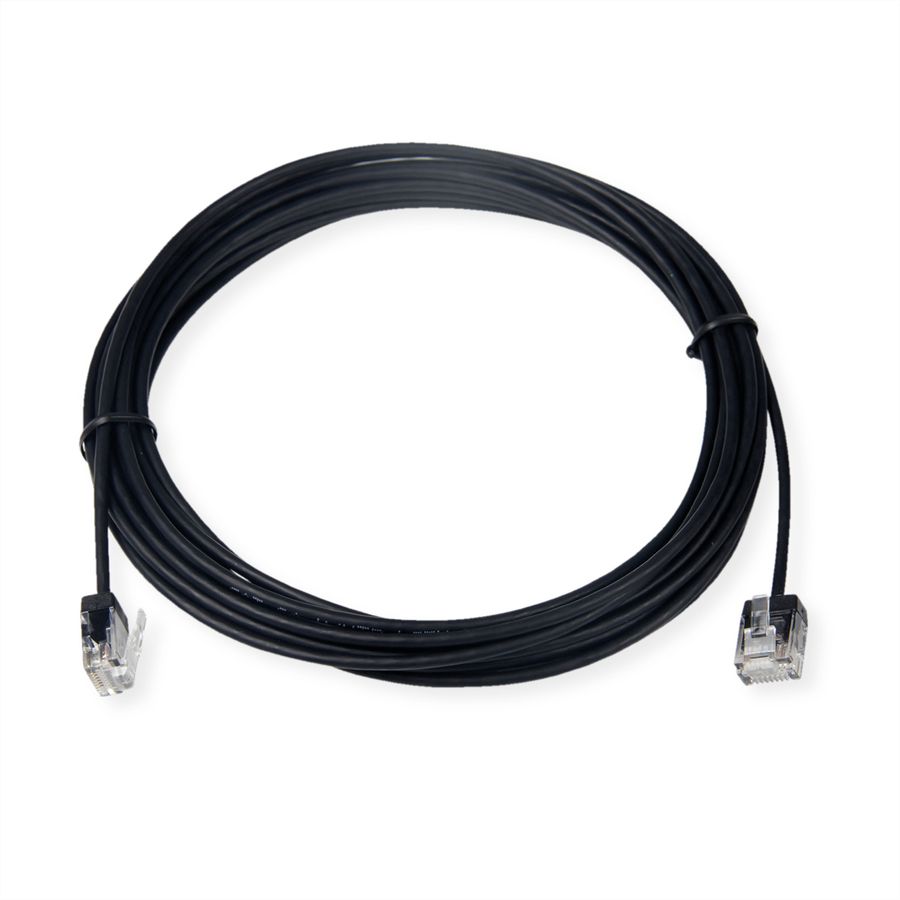 ROLINE UTP DataCenter Patchkabel Cat.6A (Class EA), LSOH, slim, extra kurzer Stecker, schwarz, 0,5 m