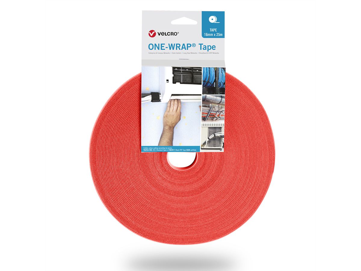 VELCRO® One Wrap® Band 10 mm breit, orange, 25 m