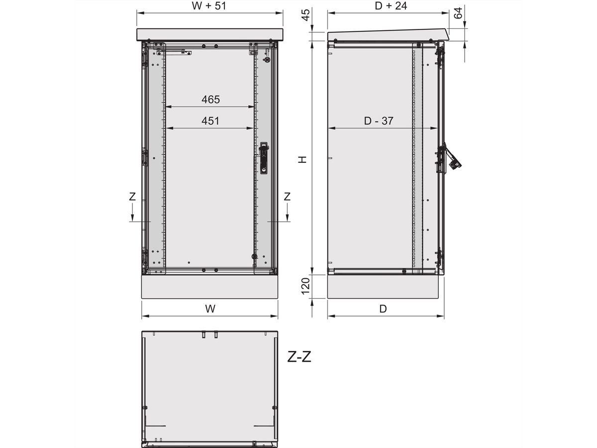 SCHROFF COM ECL 900H600B500T O.SOCK.