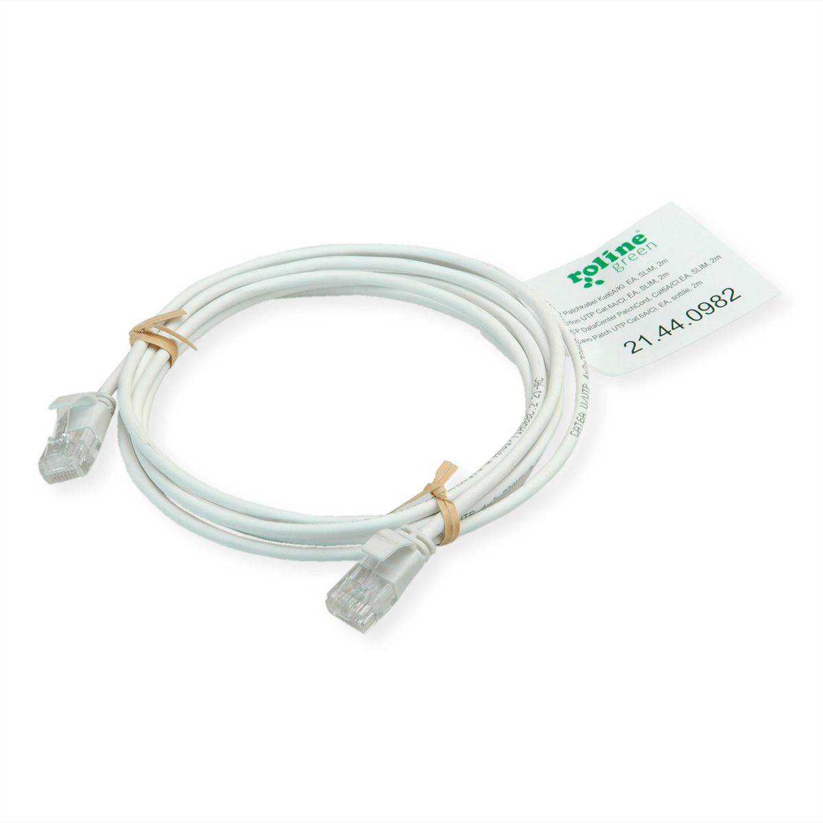 ROLINE GREEN UTP Patchkabel Cat.6A (Class EA), LSOH, slim, schwarz, 0,15 m