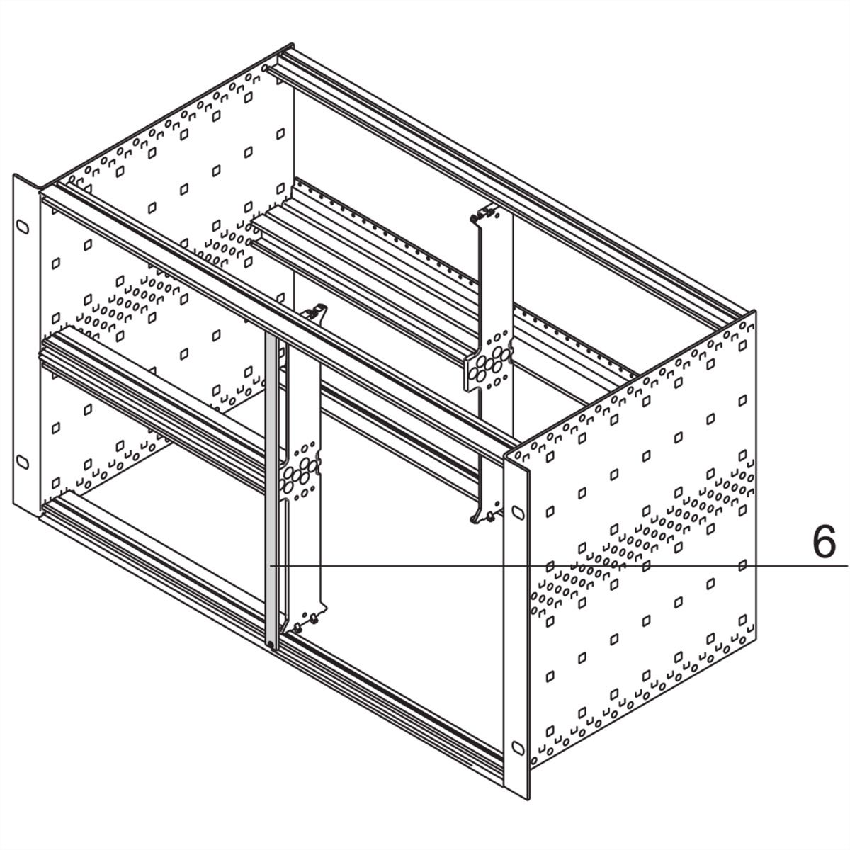 SCHROFF Teilfrontplatte, U-Profil mit Klinkung, 6 H / 2 TE - FRONTPL.6HE 2TE VERT.AUSBAU
