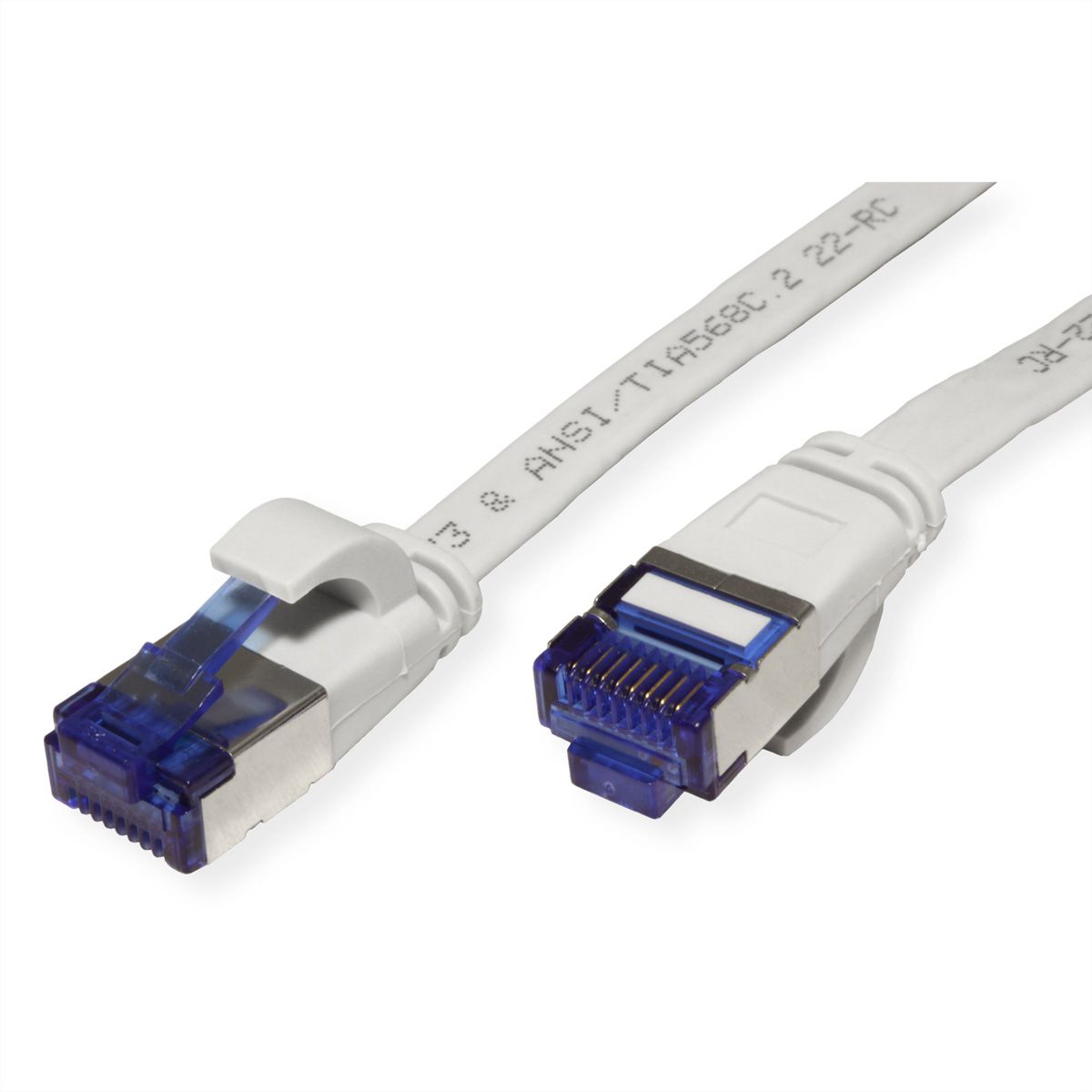 VALUE Patchkabel Cat.6A (Class EA) FTP, extra-flach, grau, 1 m