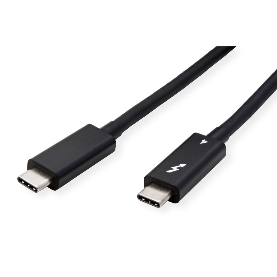 ROLINE Thunderbolt™ 4 Kabel, USB C-C, ST/ST, 8K UHD-2, 40Gbit/s, 100W, aktiv, schwarz, 2 m